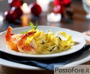 tagliatelle con gamberi e limone